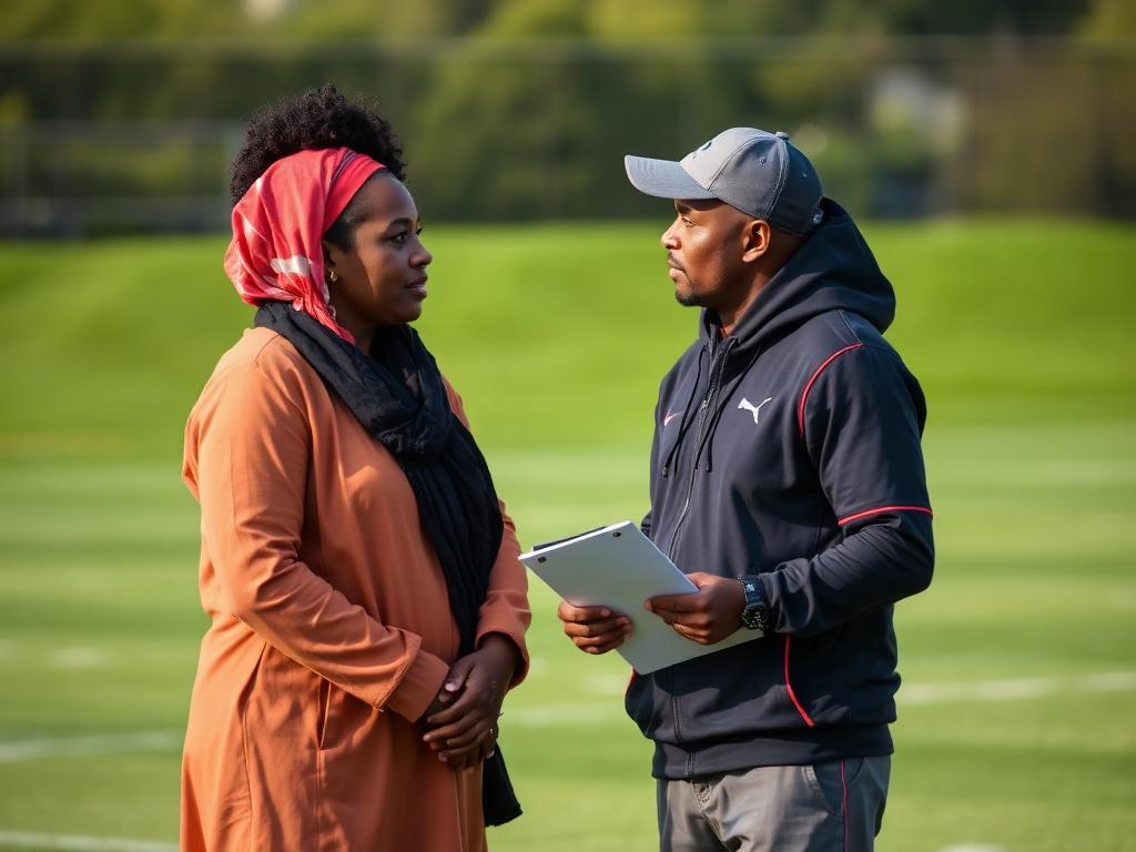Parent discussing development priorities with a KGS coach