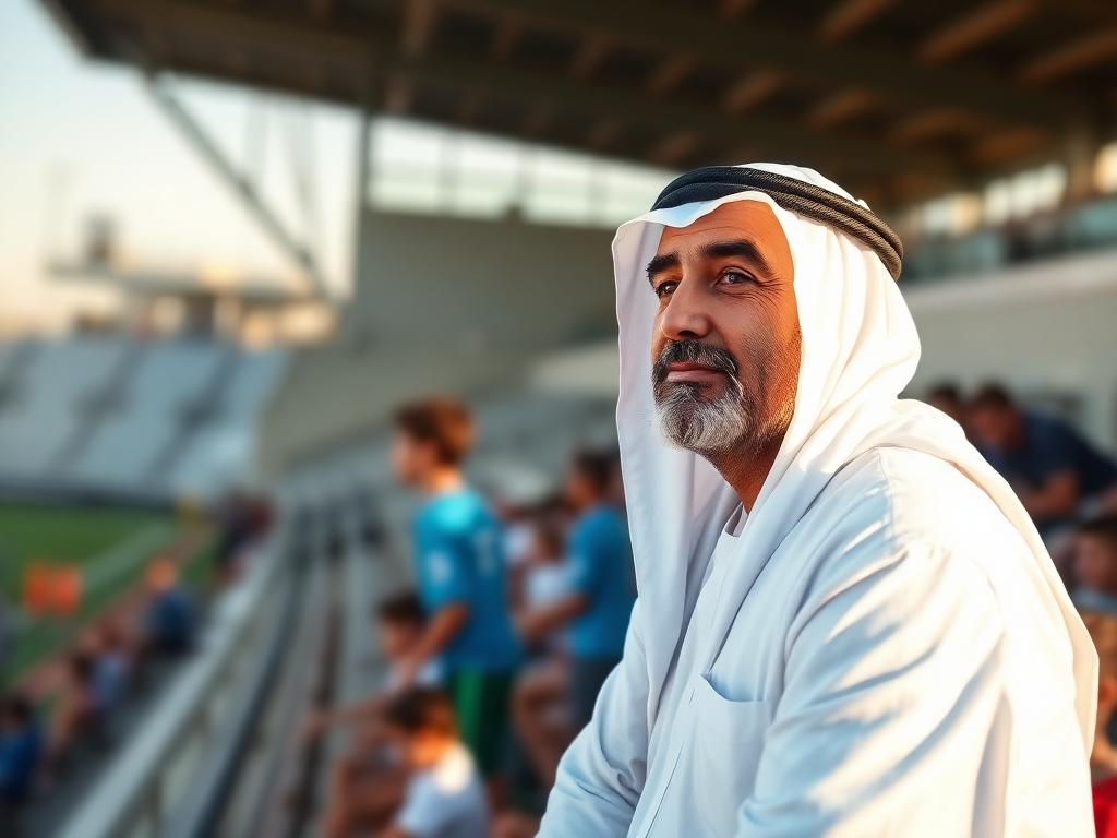 Parent watching a youth football training session in Doha